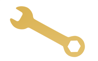 3D wrench isolated on transparent background. Simple repair icon png