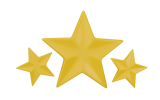 3D Star Isolated on transparent background. png