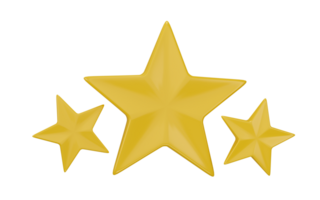 3D Star Isolated on transparent background. png