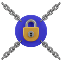 Digital Padlock Encryption Security 3D Icon png