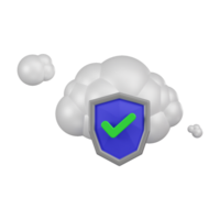 nuvem Informática segurança Verifica 3d ícone png
