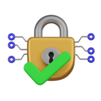 cryptogeld encryptie veiligheid controleren concept 3d icoon png