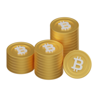 Cryptocurrency Investment Fund with Bitcoin Assets 3d Icon png