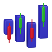 3D Candlestick Stock Market Chart Icon png