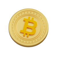 gyllene bitcoin mynt med digital mönster 3d ikon png