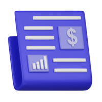 3D Financial News Document Icon png