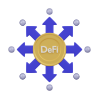 Decentralized Finance DeFi Expansion Concept 3d Icon png
