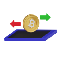 bitcoin criptomoneda pago intercambiar concepto 3d icono png