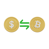 Cryptocurrency and Fiat Currency Exchange Rate Dynamics 3d Icon png