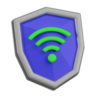 sécurisé Wifi lien bouclier 3d icône png