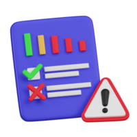 Security and Risk Management Checklist 3D Icon png