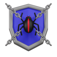 Anti-Malware Cybersecurity Shield 3D Icon png