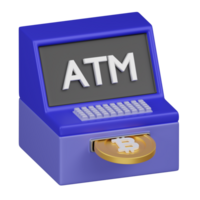 Cryptocurrency ATM for Bitcoin Transactions 3d Icon png