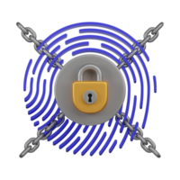 biometrisk säkerhet låst 3d ikon png