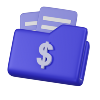 3D Financial Folder with Dollar Sign Icon png
