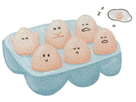 Cartoon eggs on the box, Egg cooking concept png