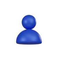 mínimo azul persona icono. 3d hacer aislado ilustración. png