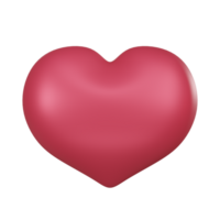 3D Glossy Red Heart Icon of Love and Affection png