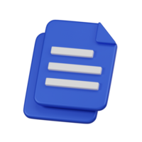 Minimal document file copy icon with a bent corner. 3d isolated render illustration. png