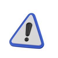 Minimal warning sign icon. 3d render isolated illustration. png