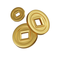 apilar de chino oro monedas 3d icono png