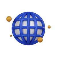 minimal Internet Verbindung Globus Symbol. 3d machen isoliert Illustration. png