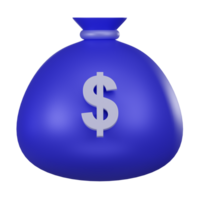 3D Money Bag with Dollar Sign Icon png