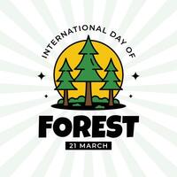 International Day Of Forest Illustration with groovy style vector