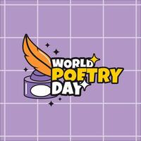 World Poetry Day Retro Style Vector Design