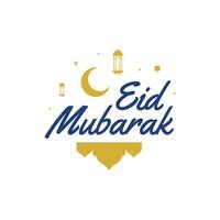 contento eid Mubarak diseño para saludo vector