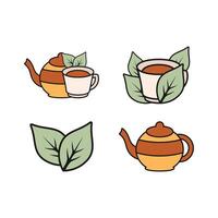 Tea Day Retro Style Element Vector Design