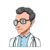 médico vestem óculos clipart png