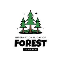 International Day Of Forest Illustration with groovy style vector