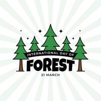 International Day Of Forest Illustration with groovy style vector