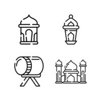 Ramadán icono línea vector diseño
