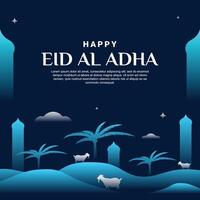 Happy Eid al adha mubarak banner illustration background vector