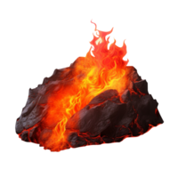 AI generated Molten hot lava isolated on transparent background png