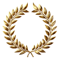 AI generated Golden laurel wreath illustration isolated on transparent background png