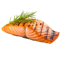 AI generated Grilled salmon isolated on transparent background png