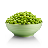 AI generated A bowl of green peas isolated on transparent background png