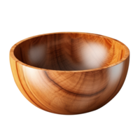 AI generated Wooden bowl isolated on transparent background png