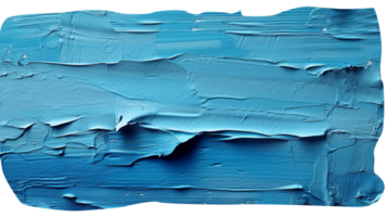 AI generated Hand painted stroke of blue paint brush isolated on transparent background png