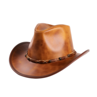 AI generated Leather cowboy hat isolated on transparent background png