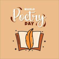 World Poetry Day Retro Style Vector Design