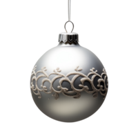 AI generated Silver Christmas ball isolated on transparent background png