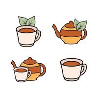 Tea Day Retro Style Element Vector Design