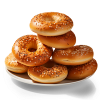 AI generated Variety of Bagels isolated on transparent background png