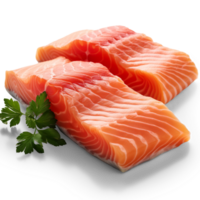AI generated Slices of salmon on a transparent background png
