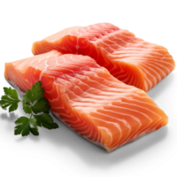 ai generiert Scheiben von Lachs auf ein transparent Hintergrund png