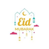 contento eid Mubarak diseño para saludo vector